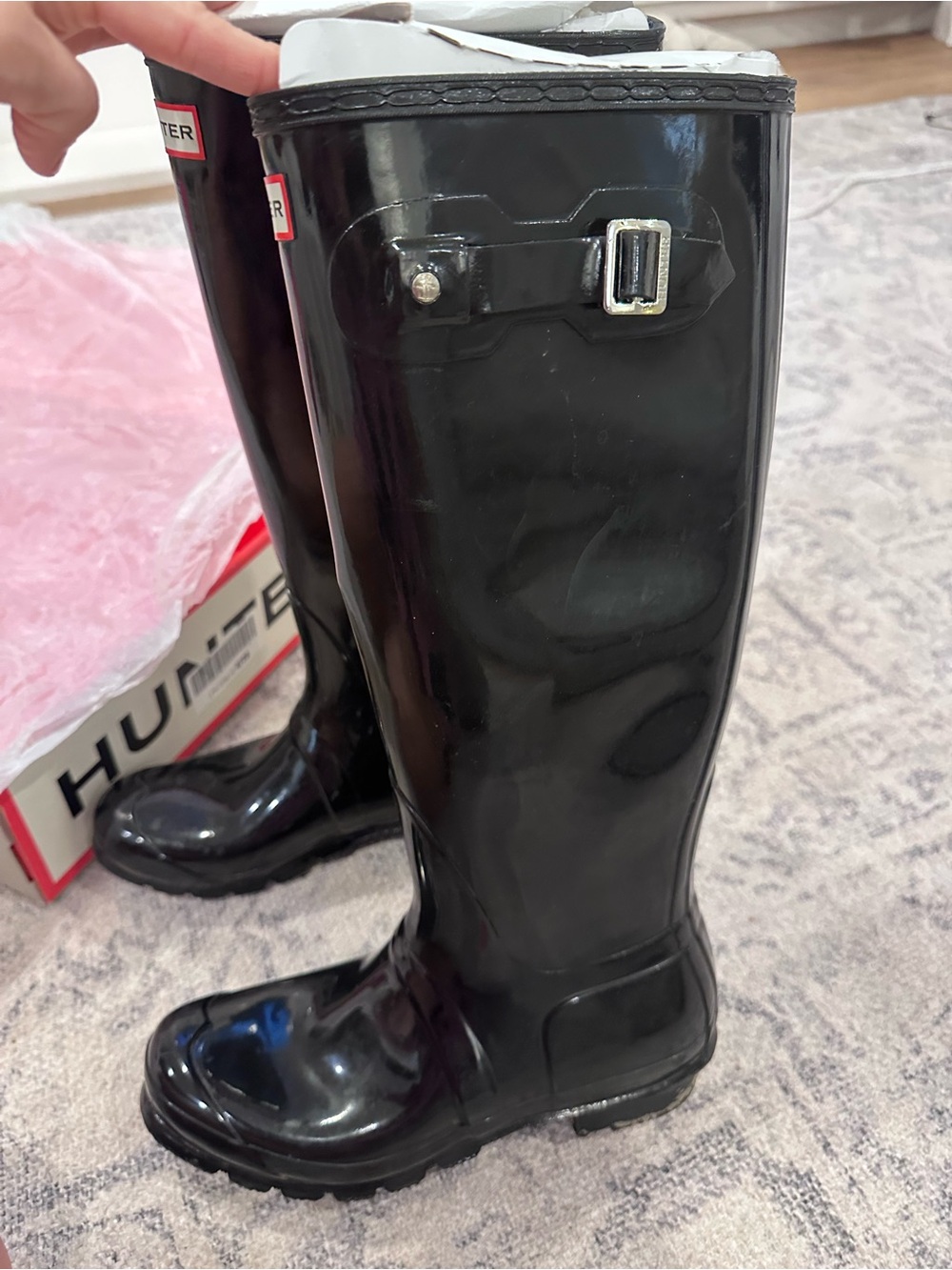 Women’s tall gloss rain boots